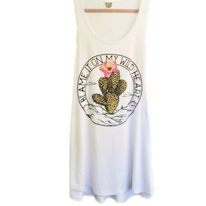 🌵 White 'Blame it on My Wild Heart' Summer Tank